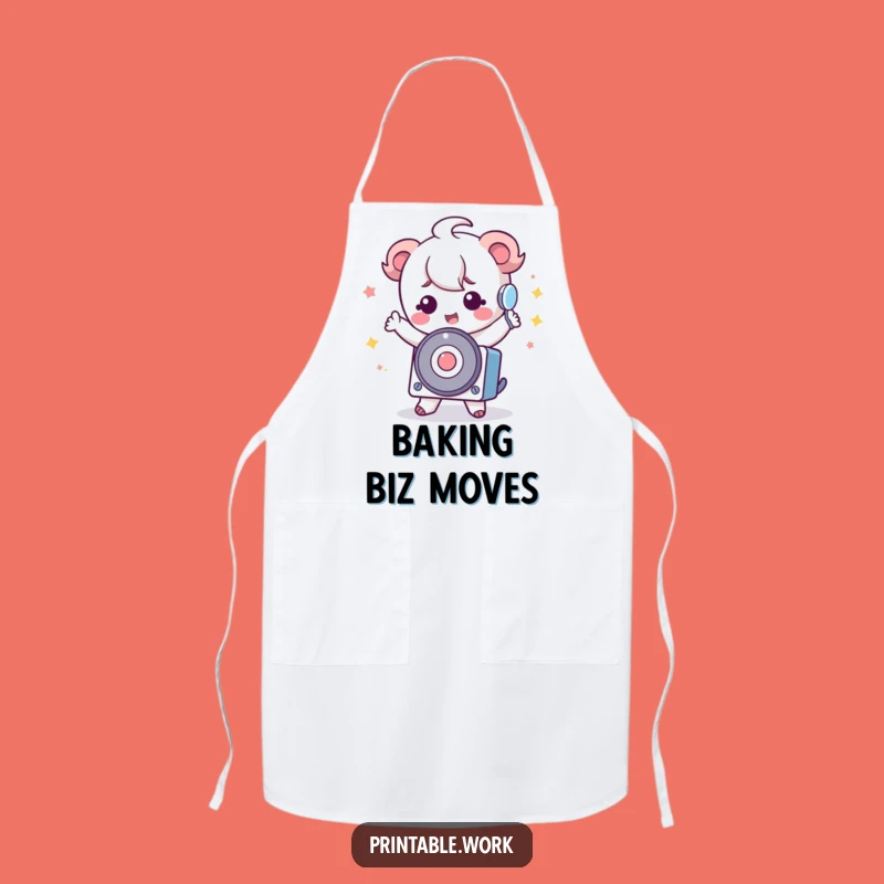 Funny Kawaii Rolodex Apron: Silly Dance Chef for Cute Kitchen Fun Gift