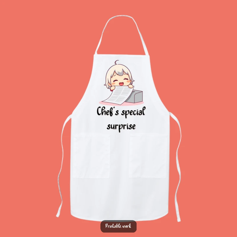 Funny Giggling Apron: Printing Absurdly Long Docs While Cooking, A Funny Gift!