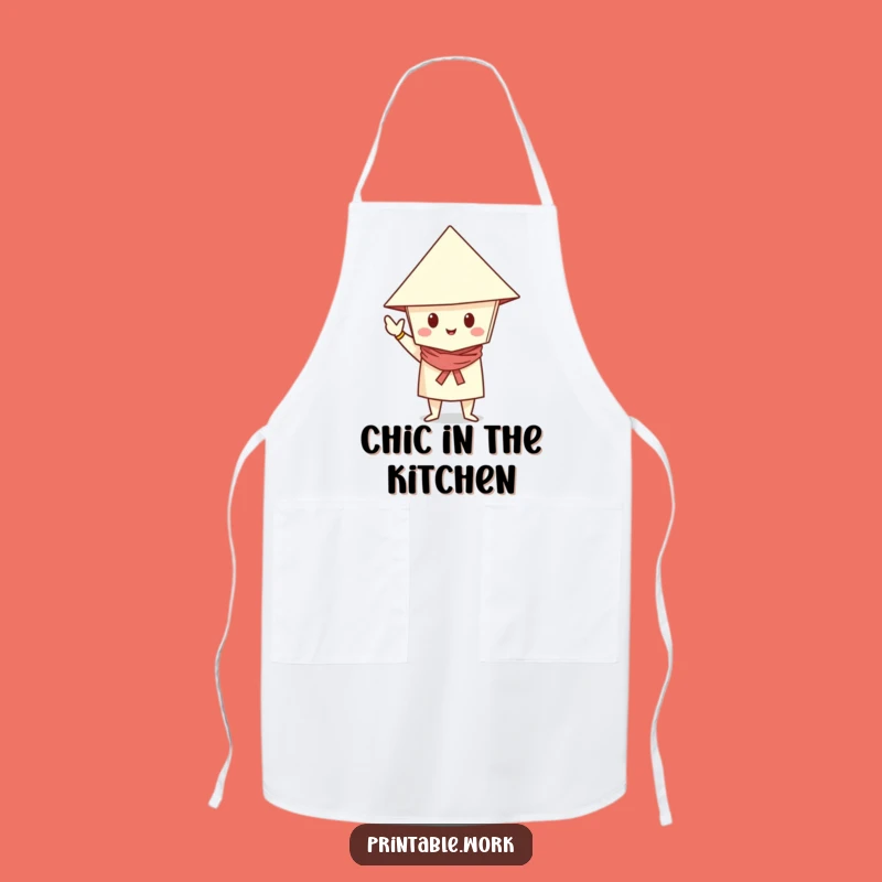 Funny Paper Posed Apron: Dapper Chef Character, Humorous Kitchen Style, Perfect Funny Gift