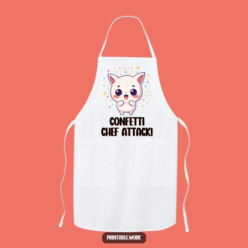 Funny Surprise Kawaii Confetti Apron - Cook Up Laughs in the Kitchen!