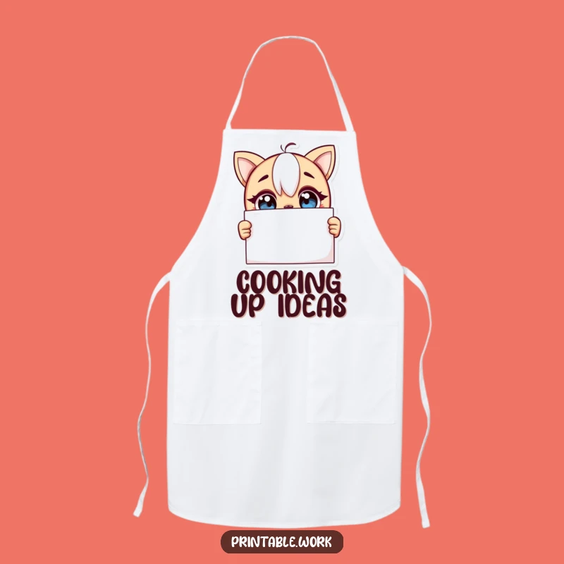 Funny Curious Blank Page Apron: Create with Excitement and Wonder