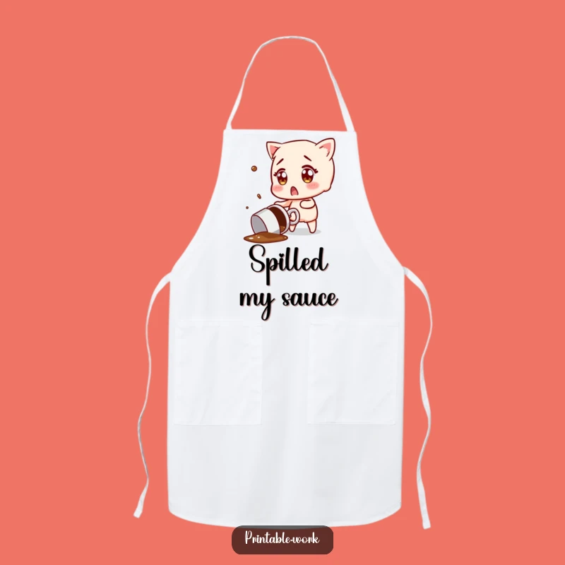 Funny Coffee Spill Surprise Apron: Cook with Caution and Laughter in the Kitchen