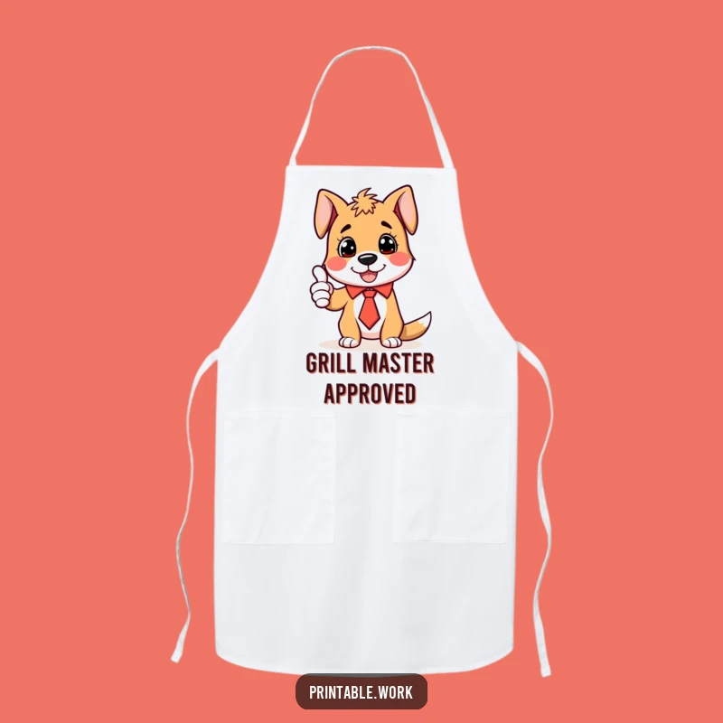Funny Dog Tie Thumbs-Up Apron - Cook with Canine Cheer, A Hilarious Funny Gift