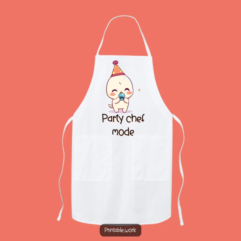Funny Kawaii Party Character Apron - Cook Up Some Fun!