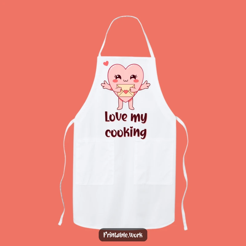 Funny Paper Heart Apron: Hugging Love Letters for a Sweet Kitchen