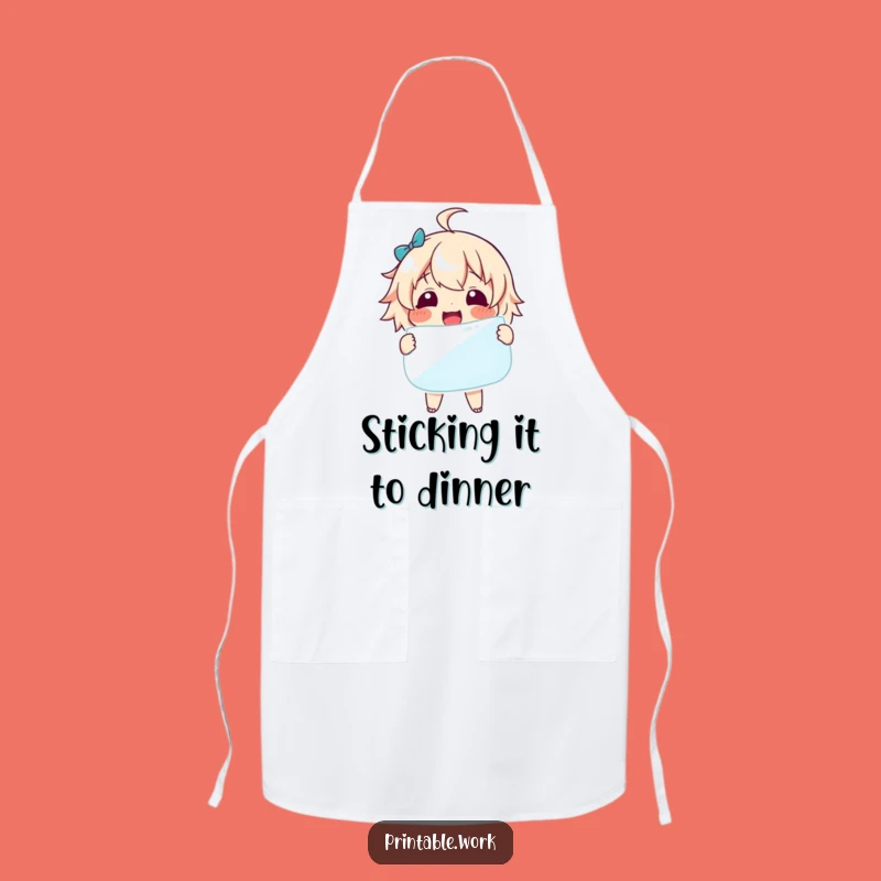 Funny Sticker Chef Apron: Delightful Character for Kitchen Fun