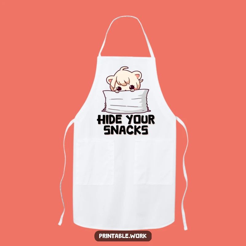 Funny Kawaii Paper Hider Apron - Keep Your Secrets Safe While Cooking!