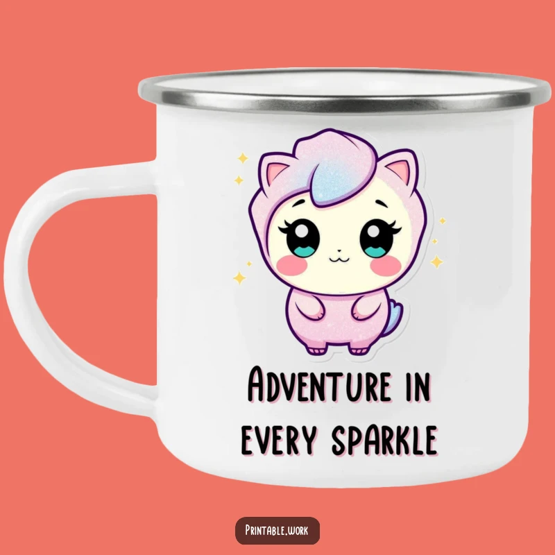 Funny Glitter Character Camping Mug: Sparkle on Adventures with Hilarious Warmth!