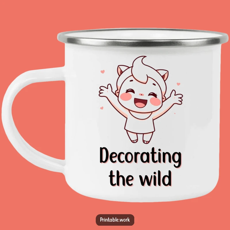 Funny Cute Decorator Character Camping Mug: Crafting Creation Outdoor Funny Gift