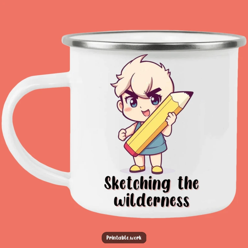 Funny Giant Pencil Camping Mug: Your Companion for Creative Outdoor Adventures