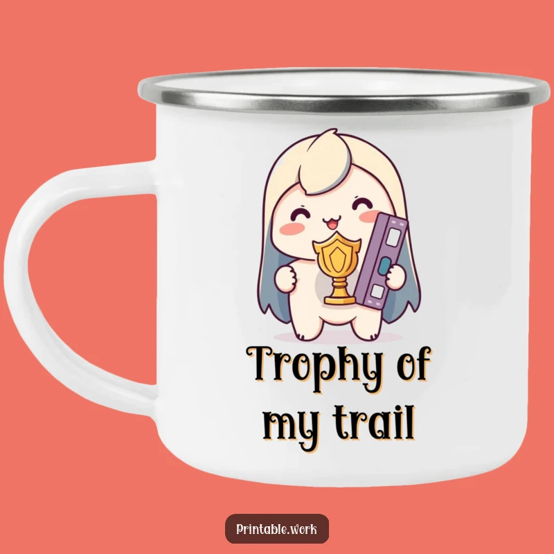 Funny Kawaii Trail Organizer Mug: Binder Trophy Holder, Hilarious Outdoor Gift