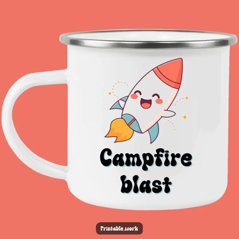 Funny Rocket Camping Mug: Blast Off Adventure Gift for Outdoors