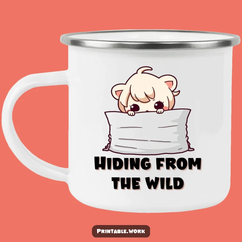 Durable Funny Kawaii Paper Hider Camping Mug - Sneaky Sips!