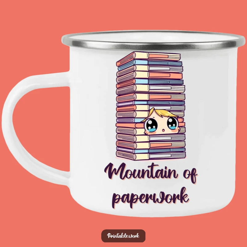 Funny Overwhelmed Camping Mug: Outdoor File Shock, Perfect Funny Gift