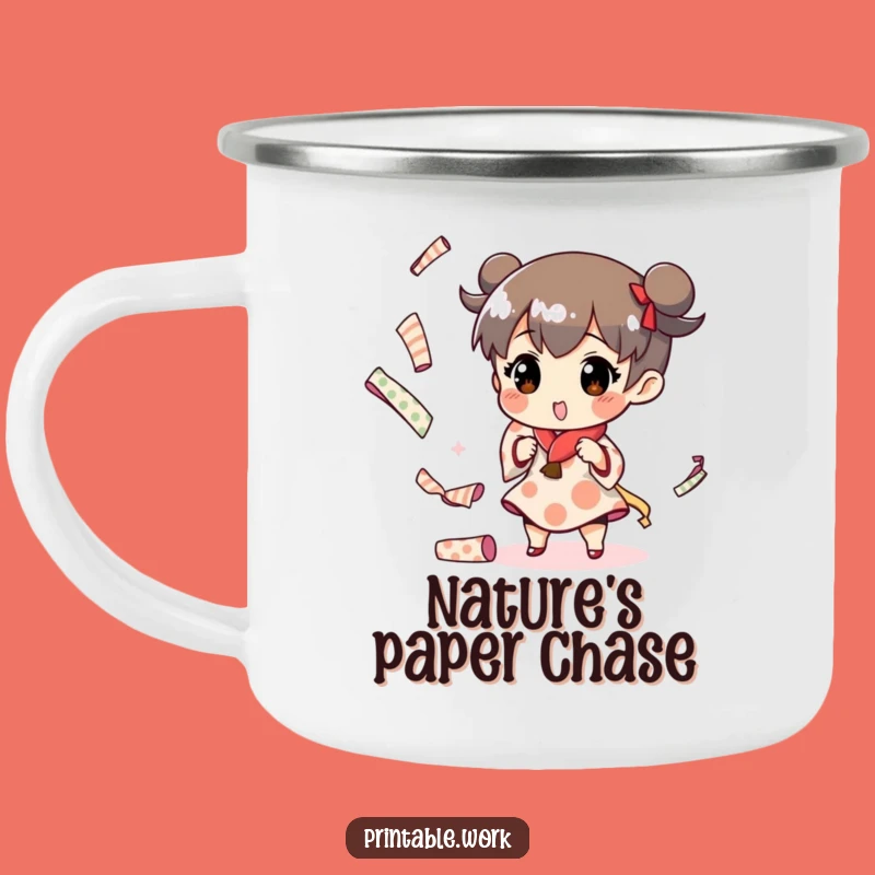 Funny Paper Juggling Camping Mug: Your Trail Mix Buddy for Creative Journeys