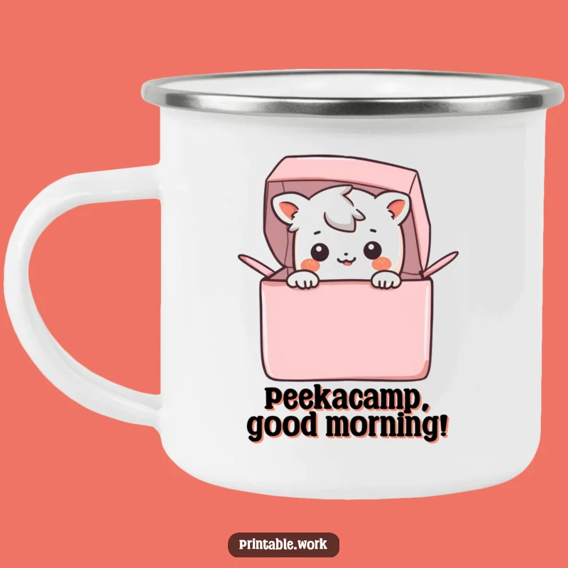Funny Kawaii Camping Mug: Outdoor Surprise Character, Perfect Funny Gift!