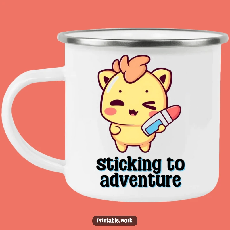 Funny Kawaii Camping Mug: Crafty Mischief Maker, Perfect Funny Gift!