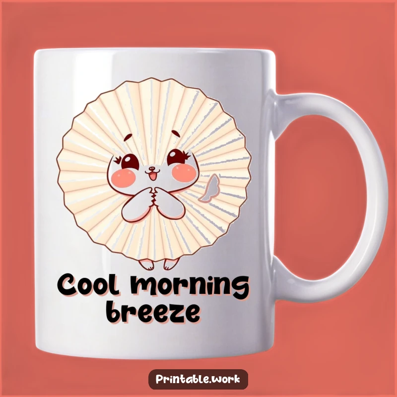 Funny Paper Fan Mug: Playful Flutter for a Cheerful Sip