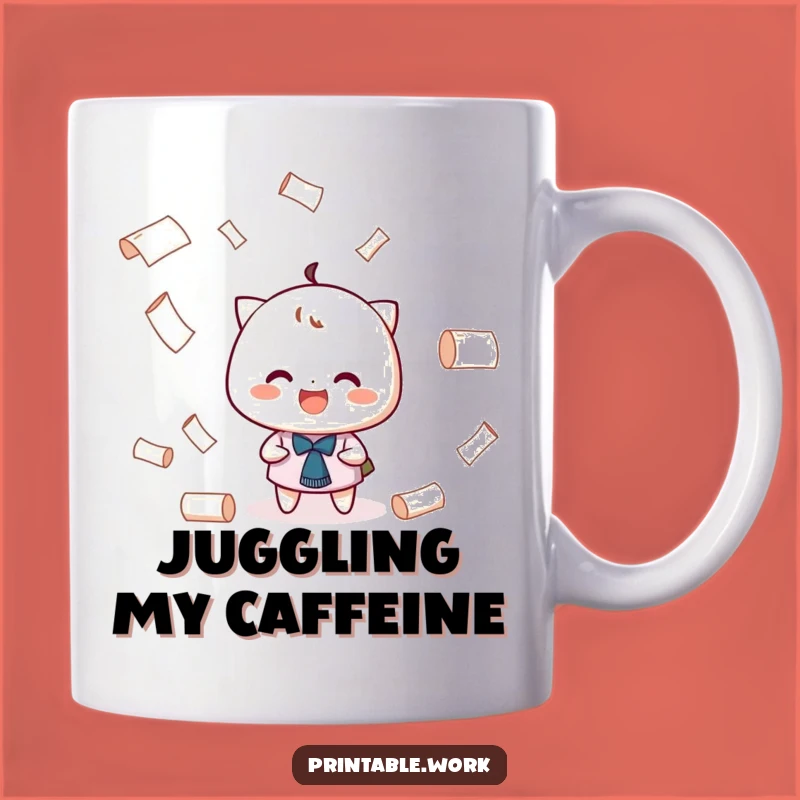 Funny Juggling Paper Mug - Grinning Character Skill - Unique Gift