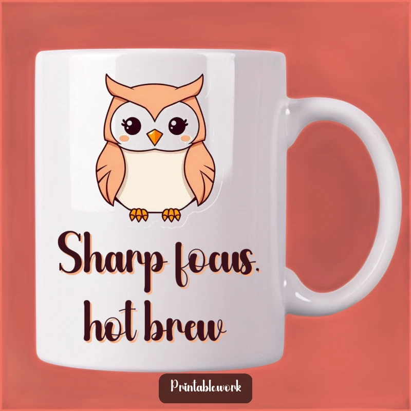 Funny Kawaii Owl Origami Mug: Focused and Funny Gift for Patience and Precision Lovers
