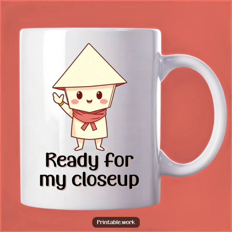 Funny Paper Posed Mug: Dapper Character with Hat, Stylish Humorous Gift for Him or Her