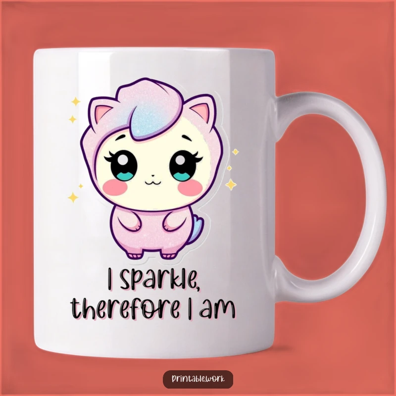 Funny Glitter Character Sparkle Mug: A Hilarious Gift for a Curious Soul!