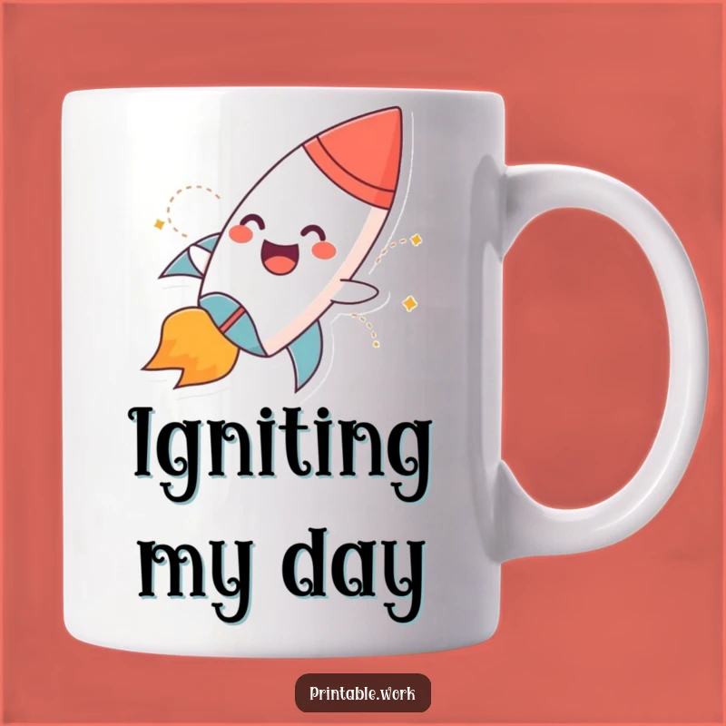 Funny Rocket Launch Mug: Giggling Paper Rocket Gift for Dreamers