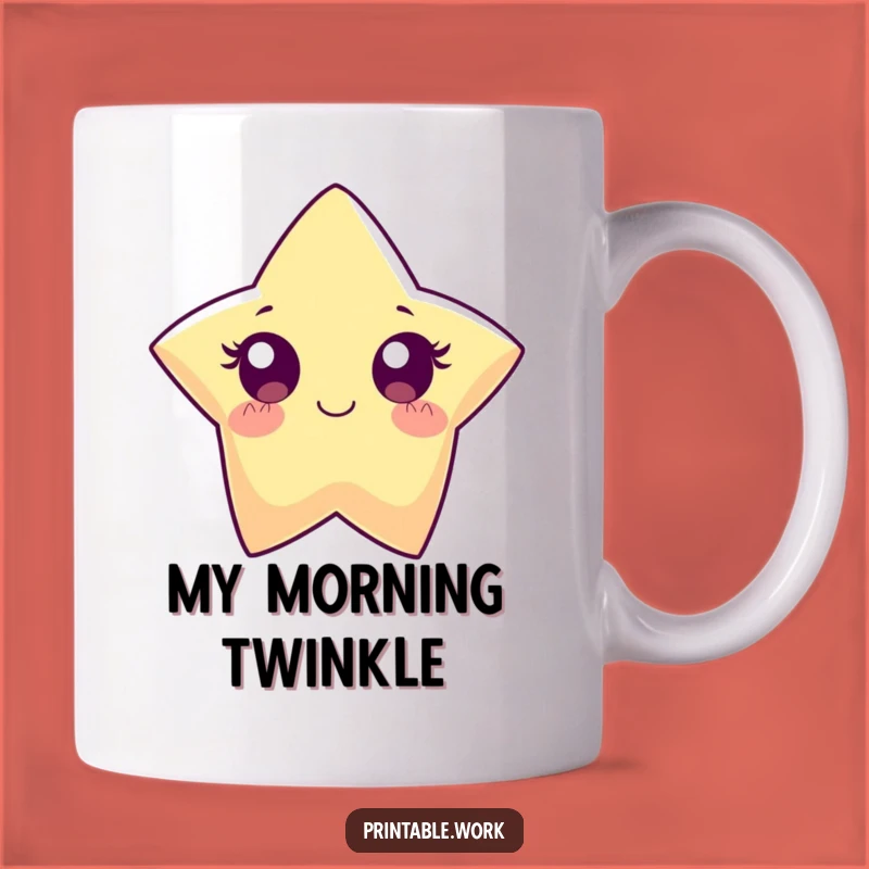 Funny Paper Star Mug: Wide-Eyed Sparkle for a Bright Morning Sip