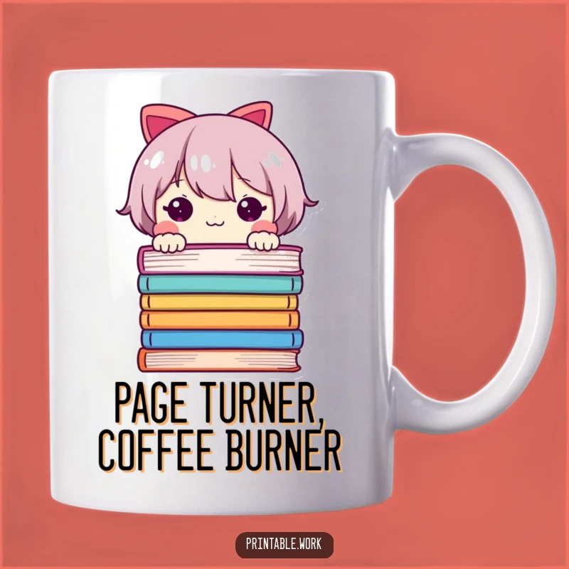 Funny Bookworm Peek Mug - Adorable Reader Character, Perfect Humorous Gift for Book Lovers