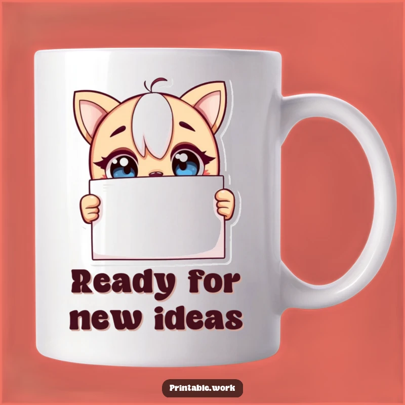 Funny Curious Character Blank Page Mug: Inspire Your Next Big Idea