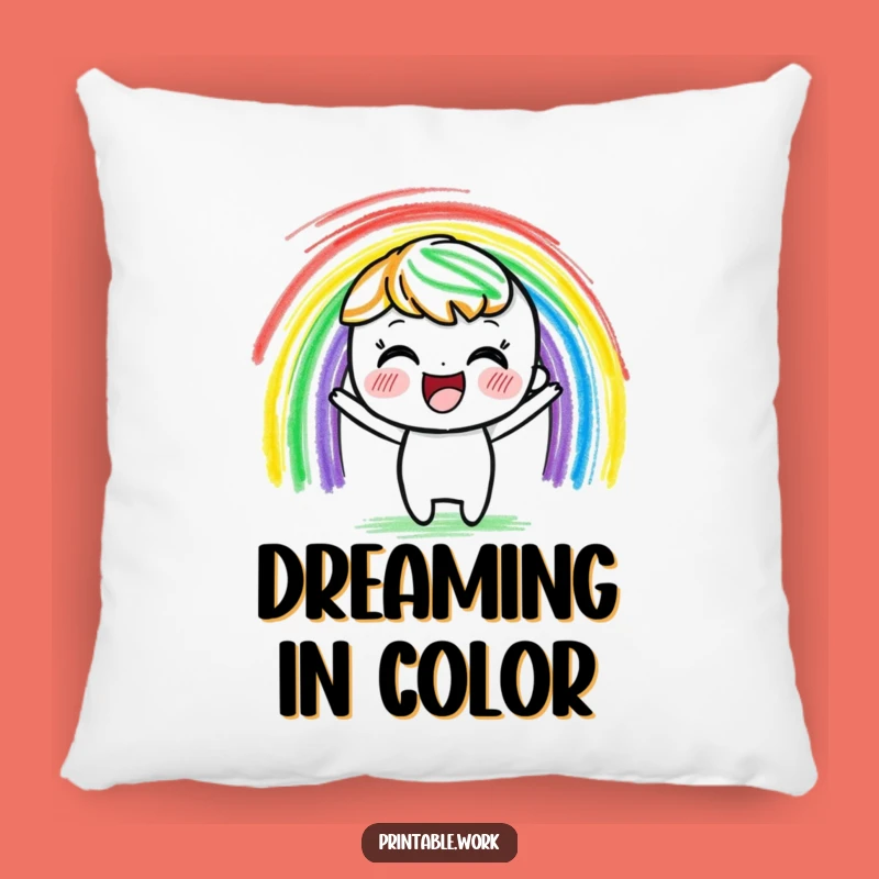 Cozy Funny Crayon Pillow: Delighted Artist Cushion, Great Funny Gift