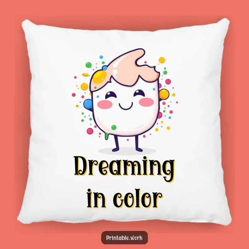 Funny Paint Brush Pillow: Cozy Canvas, Artistic Comfort, Perfect Funny Gift
