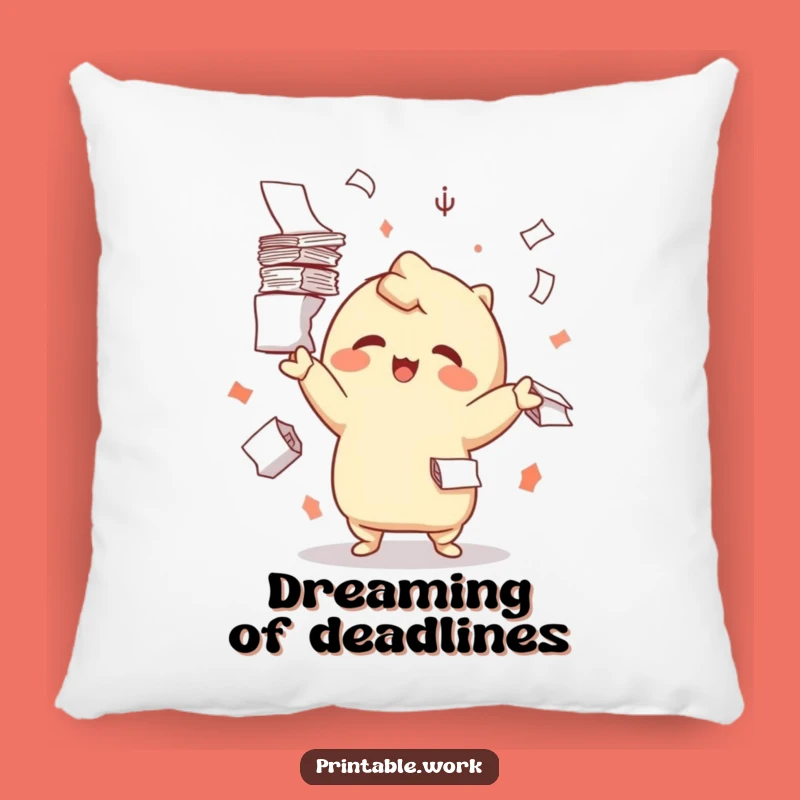 Comfy Funny Playful Kawaii Juggling Paper Pillow - Cozy & Cheerful Decor