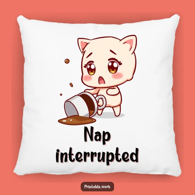 Funny Coffee Spill Surprise Pillow: Add Humor to Your Couch with This Cozy Cushion