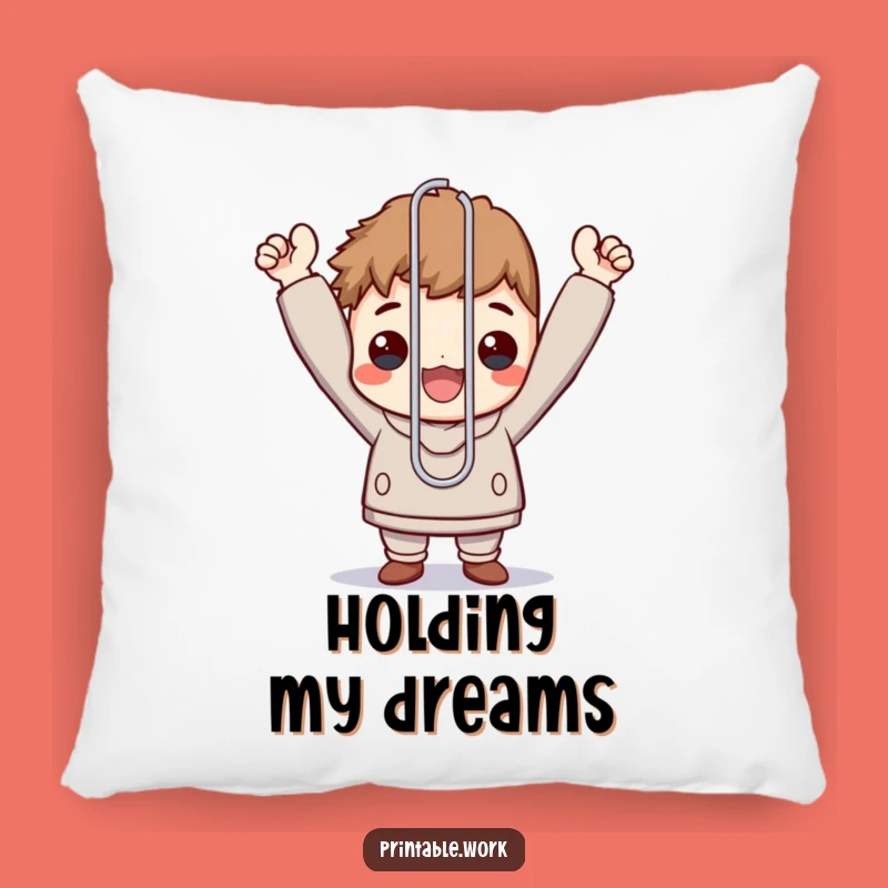 Funny Desk Trophy Pillow: Triumphant Paperclip Character for Cozy Funny Gift