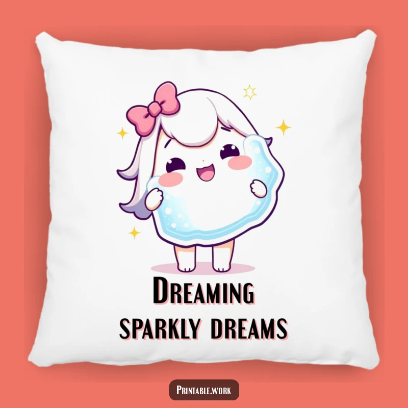 Funny Kawaii Pillow: Sparkly Sticker Comfort, Cozy Funny Gift!