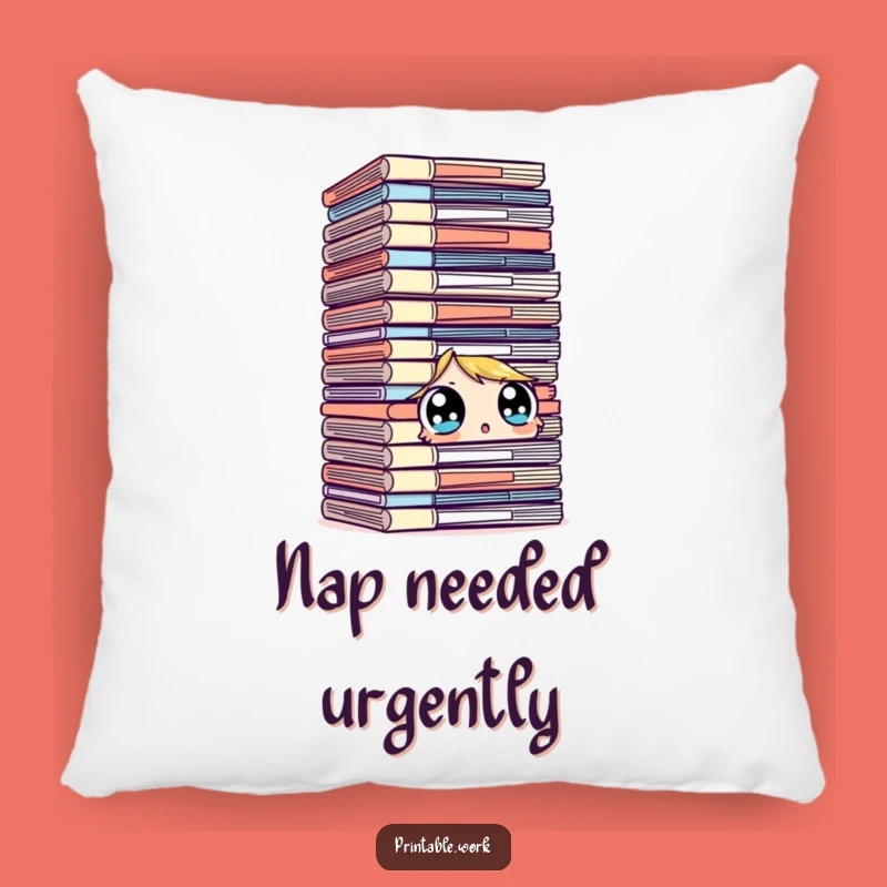 Funny Overwhelmed Pillow: Cozy Comfort with File Shock, Adorable Funny Gift