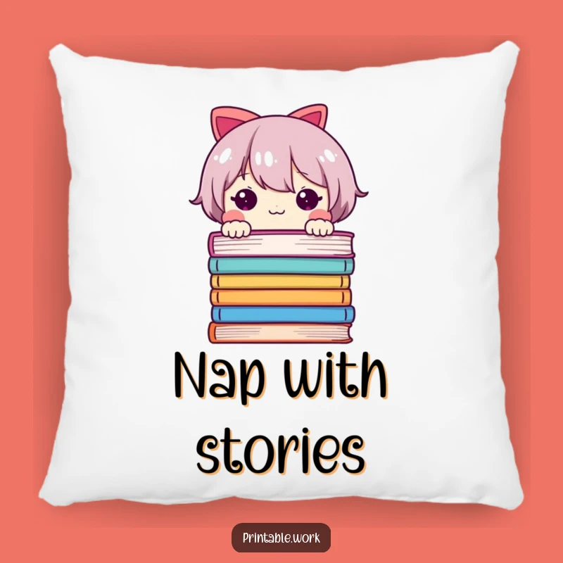 Funny Reading Nook Pillow - Adorable Peeking Character, Cozy Humorous Gift for Readers