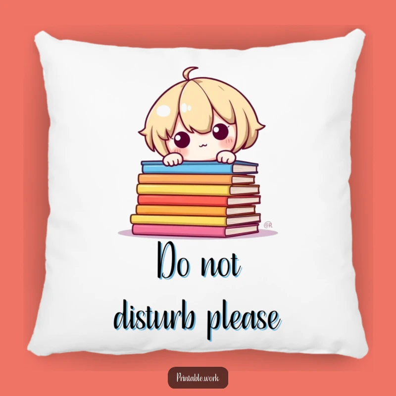 Funny Shy Kawaii Pillow: Cozy Book Lover Accent, Perfect Funny Gift for Readers