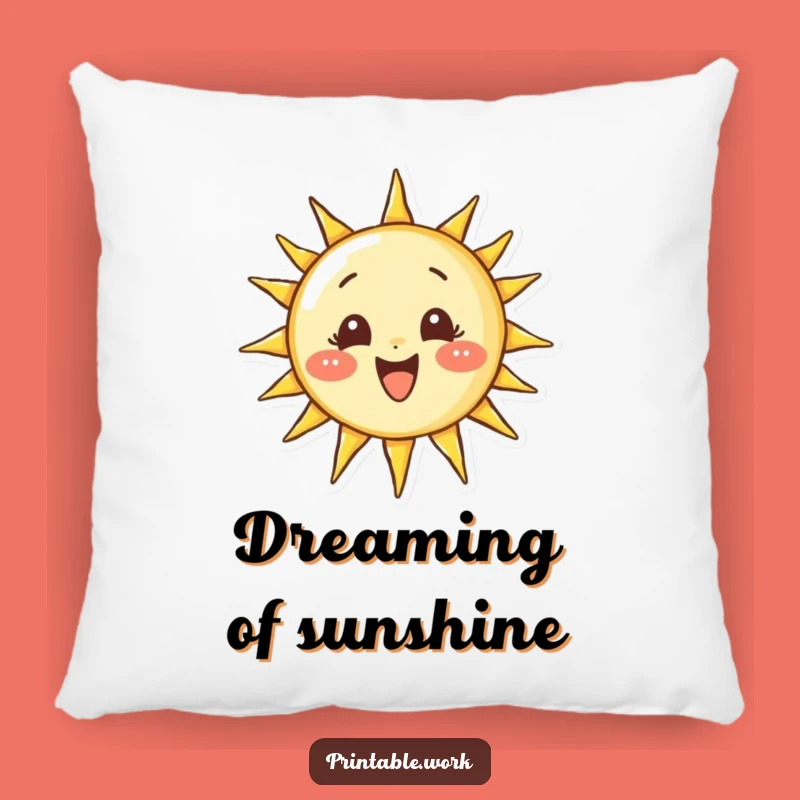 Funny Sun-Drawing Character Pillow: Comfort with a Determined, Sunny Vibe
