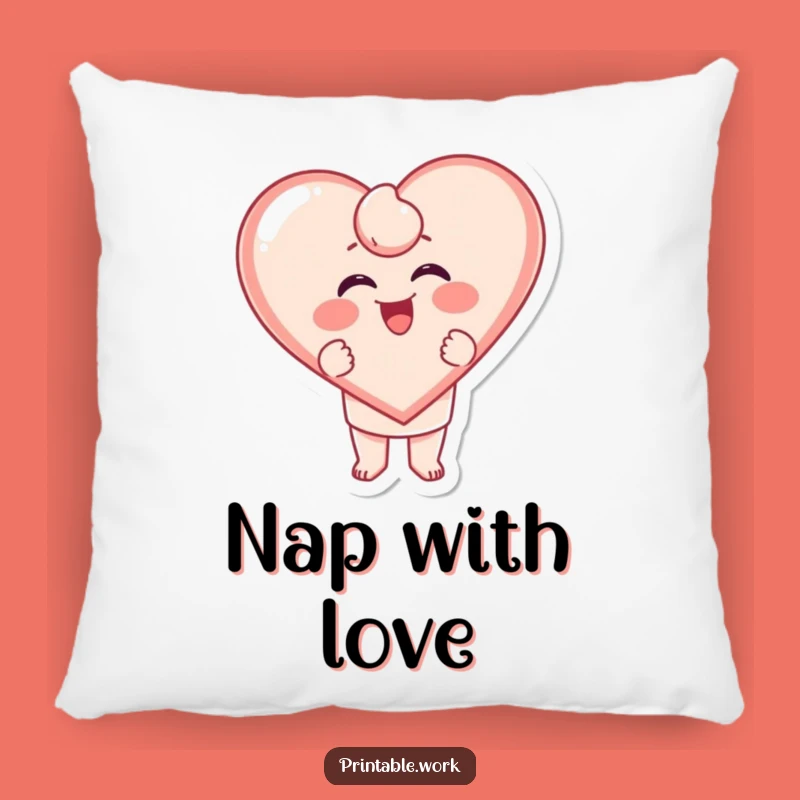 Funny Heart Pillow - Giggling Stamp Comfort - Cozy Love Gift