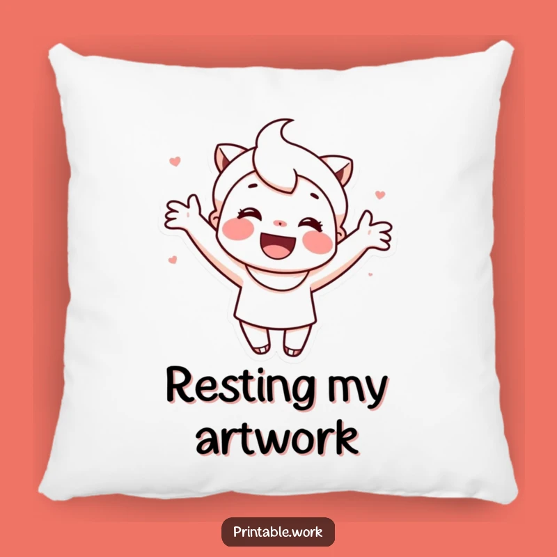 Funny Cute Decorator Character Pillow: Cozy Happy Crafting Decor Funny Gift