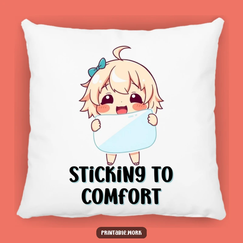 Funny Sticker Joy Pillow: Delightful Character Accent for Cozy Spaces