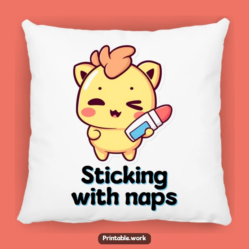 Funny Kawaii Pillow: Glue Stick Comfort, Cozy Funny Gift!