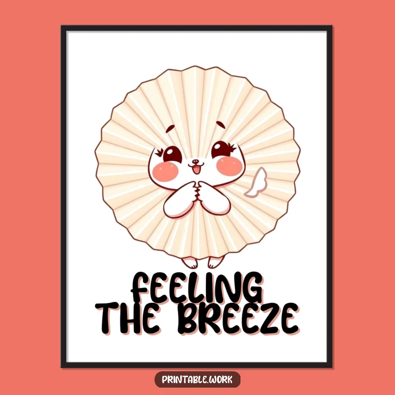 Funny Paper Fan Digital Art: Playful Flutter Print for Instant Cheer