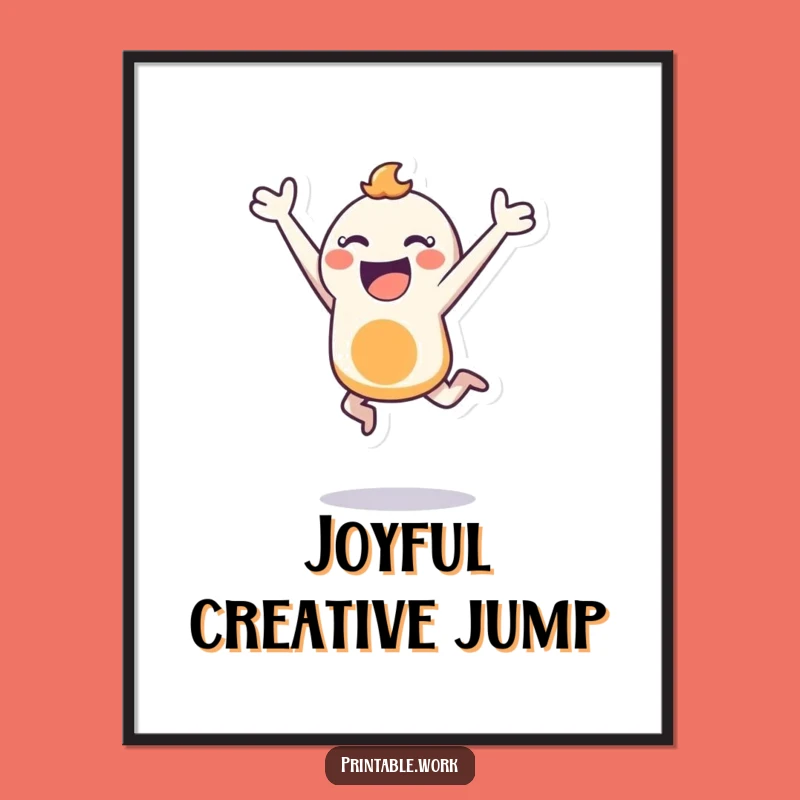 Funny Bouncing Stencil Digital Art Print: Instant Dynamic Wall Decor