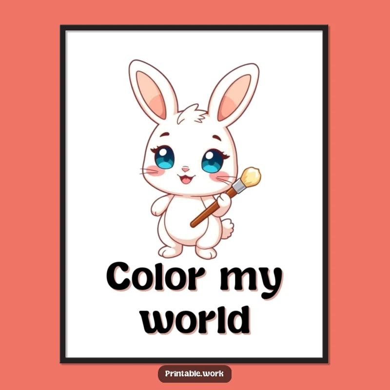 Funny Bunny Artist Digital Art Print - Instant Creative Joy