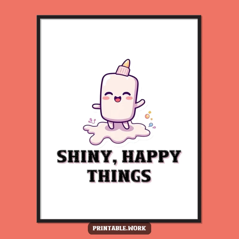 Funny Glue Stick Goo Digital Art: Cheerful Decor for Artists