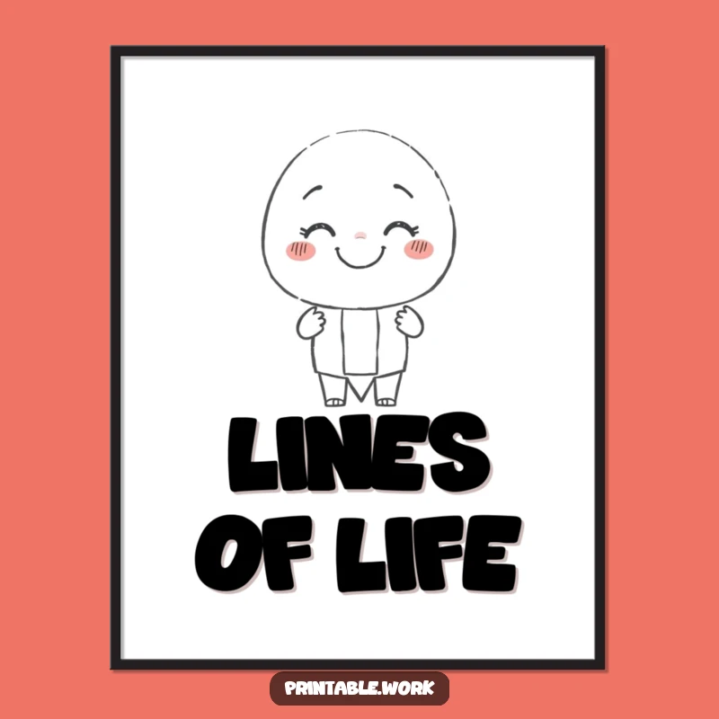 Funny Pencil Character Digital Art: Wobbly Line Creation, Instant Funny Gift Download