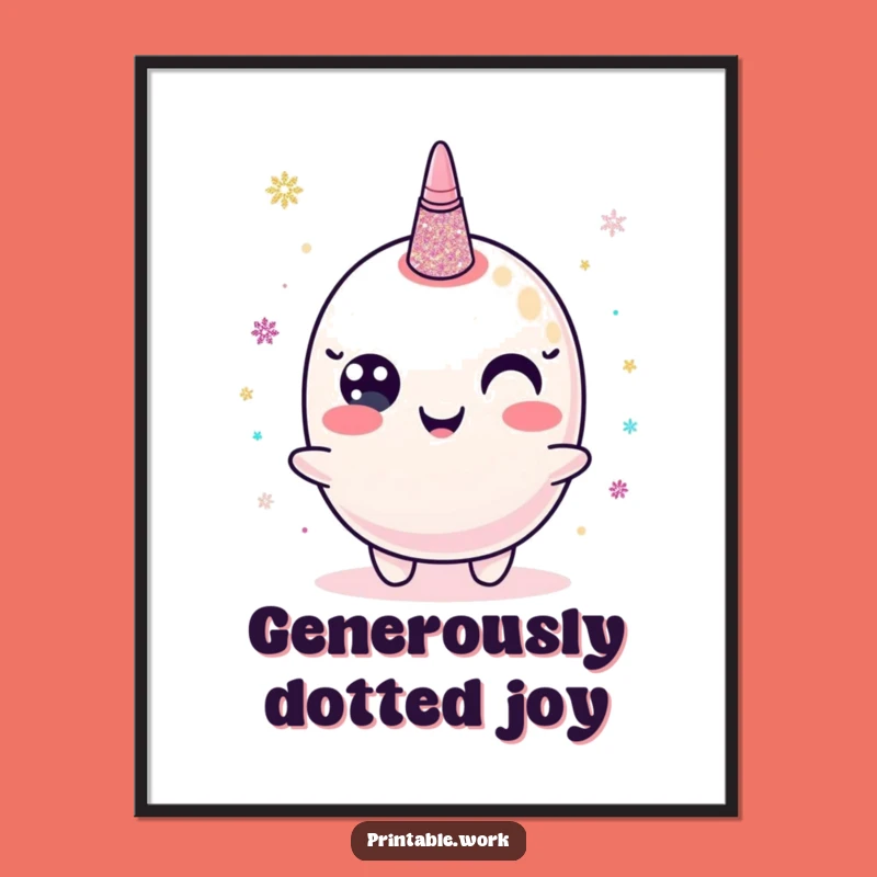 Funny Glitter Glue Digital Art Print: Dispense Shimmering Dots and Joy Instantly!